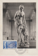 Cpsm 10x15. 1er Jour D 'Emission (25/03/1957) Bi- Centenaire Manufacture De Sèvres : Baigneuse De Falconnet - Used Stamps