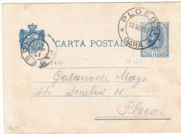Roumanie - Carte Postale De 1897 - Entier Postal - Oblit Ploesti - Exp Vers Ploesci - - Covers & Documents