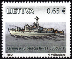 LITHUANIA 2022-13 Navy History: War Ship. Suduvis Minesweeper, MNH - Maritime