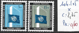 NATIONS UNIES OFFICE DE NEW-YORK 104-104 * Côte 2.35 € - Ongebruikt