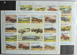Sao Tome E Principe 852-859 Postfrisch Als ZD-Bögen, Oldtimer Autos #HR591 - Sao Tome And Principe