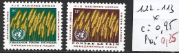 NATIONS UNIES OFFICE DE NEW-YORK 112-13 * Côte 0.95 € - Unused Stamps