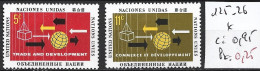 NATIONS UNIES OFFICE DE NEW-YORK 125-26 * Côte 0.95 € - Unused Stamps