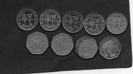 Lot De 9 Pièces ( 5 De One Rupee & 4 De 10 Rupees ) - Maurice