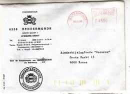 Belgique - Lettre EMA De 1980 - Oblit Dendermonde - Empreintes Machine Sur Enveloppe De La Ville De Dendermonde - 1980-1999