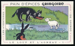 Buvard 17.6 X 10.5 Pain D'épices GRINGOIRE Les Aventures De Gringo Le Loup Et L'agneau 1  Illustrateur Coq - Pain D'épices