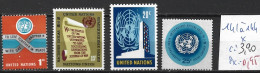 NATIONS UNIES OFFICE DE NEW-YORK 141 à 44 * Côte 3.90 € - Unused Stamps
