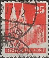 GERMANY 1948 Buildings - Cologne Cathedral. - 25pf. - Red FU - Afgestempeld
