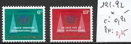 NATIONS UNIES OFFICE DE NEW-YORK 191-92 * Côte 0.95 € - Used Stamps