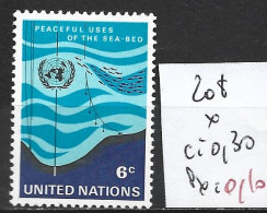NATIONS UNIES OFFICE DE NEW-YORK 208 * Côte 0.30 € - Unused Stamps