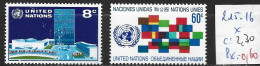 NATIONS UNIES OFFICE DE NEW-YORK 215-16 * Côte 2.30 € - Neufs