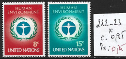 NATIONS UNIES OFFICE DE NEW-YORK 222-23 * Côte 0.95 € - Nuovi