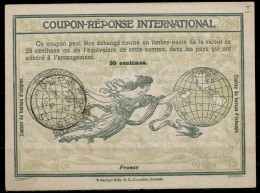 FRANCE  Ro1  30c.  International Reply Coupon Reponse Antwortschein IRC IAS Cupon Respuesta O ROUEN ST. SEVER 08.02.1908 - Coupons-réponse