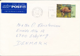New Zealand Cover Sent Air Mail To Denmark 12-12-1996 Single Franked GIANT MOA - Covers & Documents