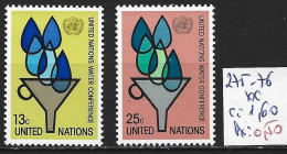 NATIONS UNIES OFFICE DE NEW-YORK 275-76 ** Côte 1.60 € - Ongebruikt