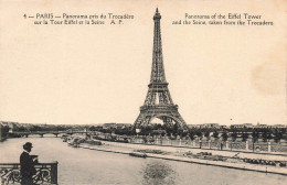 FRANCE - Paris - Panorama Pris Du Trocadéro Sur La Tour Eiffel Et La Seine - Carte Postale Ancienne - Tour Eiffel