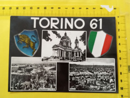 CT-05398- TORINO 61- 3 VEDUTE BASILICA DI SUPERGA-PANORAMA-ZONA ESPOSIZIONE- STEMMA DELLA CITTÀ VIAGGIATA 21/7/61 - Ausstellungen