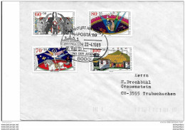 219 - 20 -  Enveloppe Allemande Avec Série Timbres "Cirque" Oblit Spéciale De Frankfurt Naposta 1989 - Zirkus