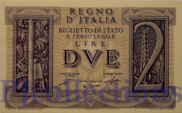 ITALIA - ITALY 2 LIRE 1939 PICK 27 UNC - Italië – 2 Lire