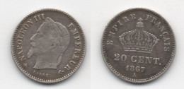 + FRANCE   + 20 CENTIMES 1867 A   + - 20 Centimes