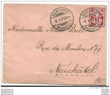 20 - 5 - Petite Lettre Avec Superbes Cachets De Saint-Aubin 1903 - Covers & Documents