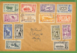 P0949  - FALKLAND  - POSTAL HISTORY - SG# 172/85 Complete Set On Cover 07.07.1952 - Falkland Islands