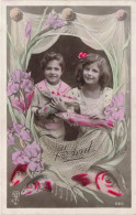 FETES - VOEUX - 1er Avril - Poisson D'avril - Deux Enfants Tenant Des Poissons Dans Leurs Mains - Carte Postale Ancienne - Erster April