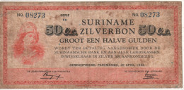 SURINAME   50 Cents = 1/2 Gulden   P104c   1942   ( Athena At Left ) - Surinam