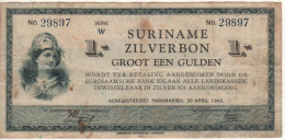 SURINAME   1 Gulden   P105c   1942   ( Athena At Left ) - Surinam