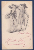 CPA 1 Euro Couple Femme Woman Illustrateur Art Nouveau Circulé Prix De Départ 1 Euro - 1900-1949