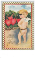 Carte Gaufrée - Your Money And You Honey - Cupidon - Angelot - Valentijnsdag