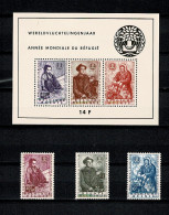 1960 1125-1127** Serie Plus BL32** (1128/1130)   :  " Wereldjaar V/d Vluchteling /Année Mondiale Du Réfugié   " - 1924-1960