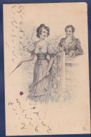 CPA 1 Euro Couple Illustrateur Femme Woman écrite Prix De Départ 1 Euro - 1900-1949