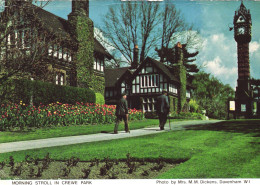 CREWE, CHESHIRE, PARK, ARCHITECTURE, TOWER WITH CLOCK, ENGLAND, UNITED KINGDOM, POSTCARD - Otros & Sin Clasificación