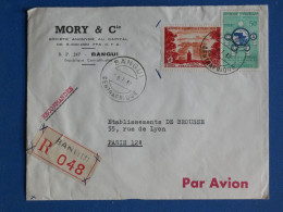 DJ 17   AEF   BELLE   LETTRE  RECO  PRIVEE  1950  BANGUI  A PARIS  FRANCE  + +AFF. INTERESSANT+++ - Lettres & Documents