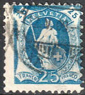 Schweiz Suisse 1908: Faser 13 Zähne 13 Dents Mêlé WZ I Zu 95Ba Mi 90C Yv 107 Bleu-clair ⊙ LAUSANNE 2.V.09 (Zu CHF 25.00) - Used Stamps