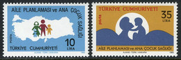 Türkiye 1983 Mi 2624-2625 MNH Family Planning And Mother-Child Health | Map - Unused Stamps