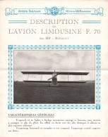 AVION FARMAN LIMOUSINE F.70 MOTEUR RENAULT 300 HP AVIATION CIVILE BIPLAN - Aerei