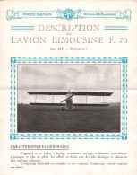 AVION FARMAN LIMOUSINE F.70 MOTEUR RENAULT 300 HP AVIATION CIVILE BIPLAN - Vliegtuig