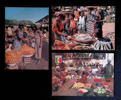 Cp, Commerce, Marché, Marchés, Afrique Dont Sénégal, 2 Scans, LOT DE 3 CARTES POSTALES - Marktplaatsen