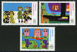 Türkiye 1975 Mi 2351-2353 MNH Children Drawings - Nuevos