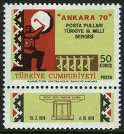Türkiye 1970 Mi 2183 Zf MNH Ankara'70 Stamp Exposition, Stamp Day - Neufs