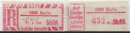 DDR Einschreibemarke Berlin SbPA Postfrisch, EM2B-1092aI(1) Gt - Etiquettes De Recommandé