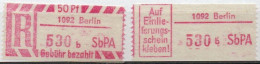 DDR Einschreibemarke Berlin SbPA Postfrisch, EM2B-1092bI(1) Gt - Etiquetas De Certificado