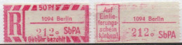 DDR Einschreibemarke Berlin SbPA Postfrisch, EM2B-1094aII Gt - Etiquetas De Certificado
