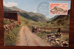 1961 Cpa Carte Maximum Vallé D'Incles Andorre Cover Andorra Timbre Poste Aérienne - Cartas & Documentos