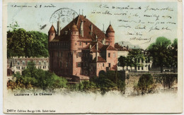 4049 - Suisse - LAUZANNE  LE  CHATEAU (Litho...)1903......TRANSIT        CIRCULEE 1903 - Au