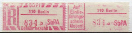 DDR Einschreibemarke Berlin SbPA Postfrisch, EM2B-110aI Zh - Labels For Registered Mail