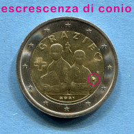 ITALIA - 2 Euro "Grazie Professioni Mediche" 2021 - ERRORE Escrescenza Di Conio - KM# 451 * Rif. 1000 - Italien