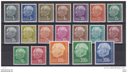SARRE:  1957  HEUSS  -  18  VAL. N. -  PICCOLE  OSSIDAZIONI  SU  VAL. BASSI  -  YV/TELL. 391//410 - Unused Stamps